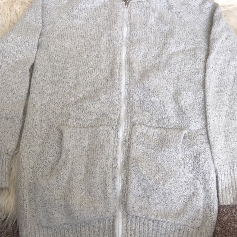 Oversized hooded grey sweater